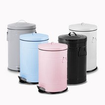 댐퍼 무소음 양철 페달 인테리어 휴지통 20L 쓰레기통, 핑크, 20L (핑크)