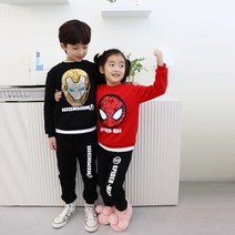 마블상하복 아동 겨울 기모 반전상하세트 아이언맨 스파이더맨 영웅 주니어 스팽글 상하복
