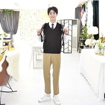 기타 바보사랑[지엔제이커머스]지앤제이 (빅사이즈) 보풀방지 블랙 교복조끼(남자)