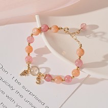 DFMEI 미니어처 디자인 선스톤 딸기 결정 팔찌 여 14K 금싸라기 환적수 꼬치녀입니다.