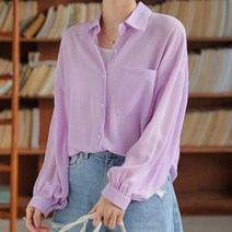 카라 블라우스 봄 가을 가벼운 옷차림 카라넥 셔츠