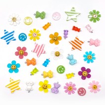 아크릴 팬던트 이니셜 나혼자산다 박나래 마스크 스트랩 목걸이 만들기 재료, 투명꽃 블루