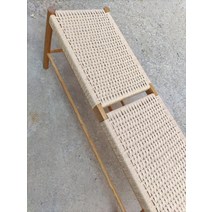 라탄 긴 벤치의자 원목 스툴, 십자편110x35x45