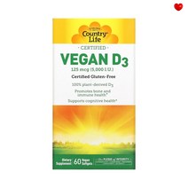 컨트리라이프 비타민D3 125mcg 5000IU 60베지캡슐 콜레칼시페롤 카라기난 솔비톨 소르비톨 MCT