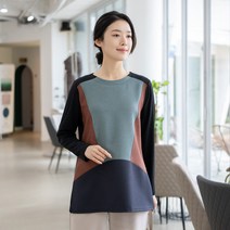 엄마옷 모슬린 컬러 배색 티셔츠 TS302115마담 미시옷 50대 중년여성의류 60대 엄마옷 빅사이즈 할머니옷 여성옷