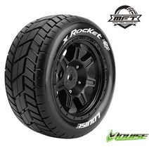 LOUISE RC L-T3295B X-ROCKET TRAXXAS X-MAXX용 MFT MONSTER TRUCK TIRE SPORT / BLACK RIM HEX 24MM MOUNTED 본딩완료(반대분)(1/5Scale타이어)
