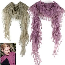 니나스파리 사계절 Jacquard 레이스꽃잎 롱스카프 1SC186