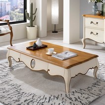 로즌 엔틱 거실 소파테이블 탁자 아이보리, 단품