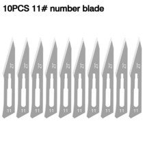 탄소 강철 조각 금속 메스 손잡이와 블레이드 번호 11 23 외과 의료 절단 헨델 나이프 DIY 도구 키트, 06 10pc Blade Number 11