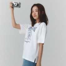 [폴햄] 여성 20수 코튼 그래픽 오버핏 반팔티(PHE2TR2000A)