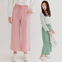 미니로이 미우 여아 초등 밴딩 여름 파스텔 아동 주니어 와이드 팬츠 긴 바지(초등학생 - 중학생)