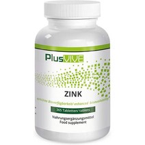 독일직구 PlusVive 아연정 다용량: 1정당 비글리신 아연 25mg 퓨어 아연 365 채식주의 정 독일제, 수량, 상세참조