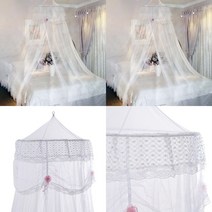마트498 레이스 캐노피 모기장 화이트 대형모기장 침대인테리어 침대커튼 모기망 모기장쉘터 여자아이방꾸미기