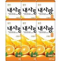 키워도 회의 미팅 회사 탕비실 사무실 간식 내사랑 드링크 오렌지 185mL 팩 24개 185ml, 6세트