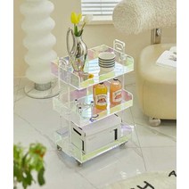 NORCHAIR 아크릴 선반 거실 이동식 트레이 이동식 테이블, 2레이어