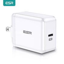 가성비ESR PD 충전기 18W 고속 어댑터 패드 11 프로 최대 X USB 타입 C 휴대용, 01Plug