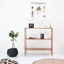 벤트리 브라운 원목 3단 벤치선반 3size 화분선반 다육이선반, 80cm (가로)