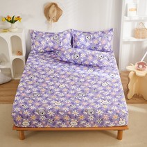 라지킹침대 Winter Bed Cover Polyester Fitted Sheet King Queen Size Bedspread All-around Elastic Rubber Ba, [04] 200x220x25cm 1pcs, [15] 15