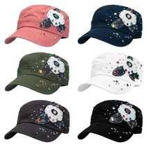 팸드님 화이트 플라워 군모 구제 빈티지 워싱 남녀공용 모자