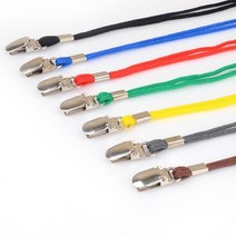 칼라 클립형 목걸이줄 이름표줄 명찰줄 목줄, 노랑  1개