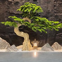 인조 소나무 인테리어 소품 실내 실외 호텔 사무실 로비 조경 인공 나무 1, 높이 0.6m x 너비 0.6m(천연 줄기)