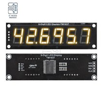 4/6 자리 0.56 인치 7 세그먼트 디지털 튜브 시계 모듈 더블 도트 LED 디스플레이 TM1637 arduino용 파란색 노란색 흰색 녹색 빨간색, [09] 6 Digit yellow, 09 6 Digit yellow