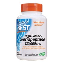 미국 직배송 Doctors Best High Potency Serrapeptase Non-GMO Gluten Free Ve B003QW3GCI, 1개