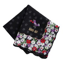 ANNA SUI 여성 자수 블랙 순면 엠브 손수건 50cm 000212-0002-04