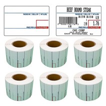 CAS 라벨 6롤 LST-8010 열 - 4 200 라벨 58 x 40mm 프린터 인쇄 스케일 CAS LP-1000 CL-5000 CL-5500 CL-7200 쉬운 무게 LS-1