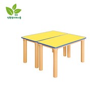 키즈스마일7]유치원 어린이집책상 친환경교구 H48-4 안전칼라책상-유치용(53cm) 반원 사각 선택가능, 연두(파랑테)