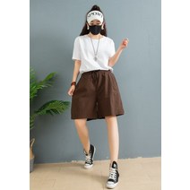 캐주얼 린넨 면마 반바지 여와이드 빅사이즈 5부 와이드 팬츠 여름 와이드 레깅스 아우터 여중바지