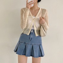 데이위드미 / 청치마바지 데님 a라인 주름 초미니 스커트