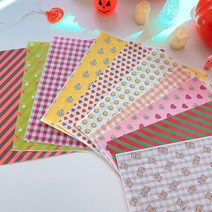 패턴 코팅 유산지 (20장 1세트), (6)핑크 체크 20장