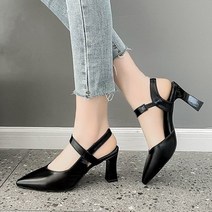 사계절 여단 스틸레토힐 여자여름샌들 가보시구두 스트랩 샌들힐 슬링백 7cm