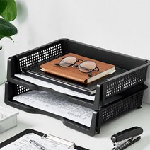 BK오피스 서류 A4용지 자료보관 데스크 트레이 A4 RACK, 가로 블랙