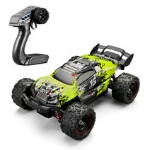 시속70km 오프로드 무선조종 4륜 RC카 몬스터트럭 고속 전문가용 입문용, 그린 + 배터리2개