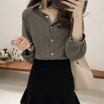 파인드미 여성상의 2컬러 코디 데이트 예쁜 셔츠 체크 여성 여자 데일리 2W9589F9