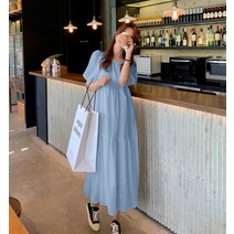 드레스허그 스윗 쉬폰 데일리 반소매 원피스