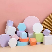 촬영용 전시대전시회 졸작 상품 진열 촬영 디스플레이 박스 받침대 소품 테이블, 하늘색 직육면체 10x10x8 cm