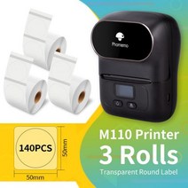 Phomemo M110 미니 휴대용 감열식 라벨 프린터 용 자체 접착 40x30mm 라벨 스티커 비즈니스 바코드 라벨 가격표 메이커, BK-3Roll Clear 50x50, CHINA