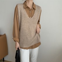 BLANC SHOP 블랑샵 브이넥 루즈핏 니트 베스트