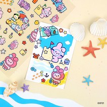 (방탄소년단굿즈)BT21 클리어 스티커 2p세트(SUMMER SKY) 940363, 타타