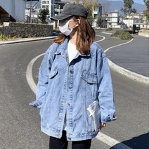 여성후드티 봄아우터 여성패딩 자켓 루즈핏 숏 퀼팅 지컷 청바지 여성 2022 새로운 가을 코트 빈티지 루스