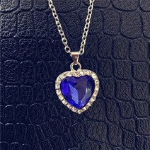 사파이어목걸이 탄생석 별자리 목걸이 펜던트 지르콘 심장 타이타닉 바다 목걸이 짧은 체인 혼합 배치 공장