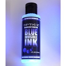 Opticz All Purpose Invisible Blue UV Blacklight Reactive Ink (4 Ounce Bottle), 1