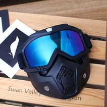고글일체형 헬멧 헬맷 스키 스노우보드스키 스노우 보드 오토바이 Windproof 크루저 접는 고글 안경 이동식, 02 black blue