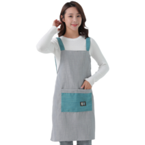 미미캐츠 메이디 퍼 방수앞치마 주방앞치마 공방용, 색상:블루, 단품