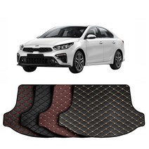 기아 K3 GT (5도어/플러스) 맞춤 가죽 에디션 트렁크매트+뒷열 등받이커버 풀세트 차박 캠핑, 레드