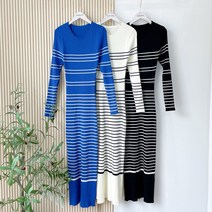 요시아나 [당일발송] 꾸안꾸 어텀 브리즈 슬림핏 골지 니트 롱 원피스 -3컬러