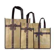(인쇄가능) 리본 부직포가방(소) 24x29cm 부직포백 학원가방 신발주머니 보조가방, 1개